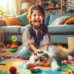 Lee más sobre el artículo ¿Cómo influye un gato en el bienestar de niños pequeños en casa?