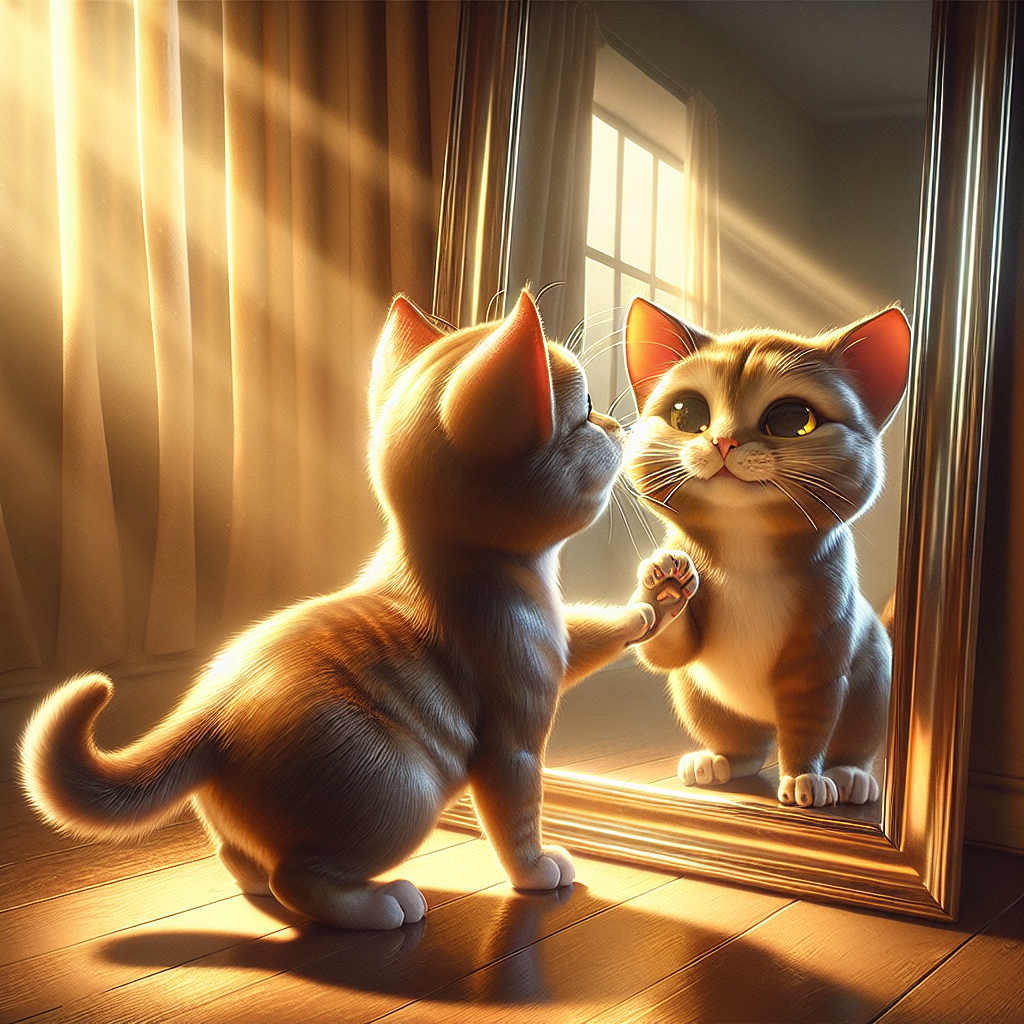 Lee más sobre el artículo ¿Reconocen los gatos su reflejo en espejos? ¿Sí o no?